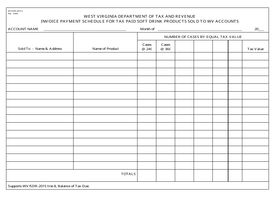 Form WV/SDR-2015-2 - Fill Out, Sign Online and Download Printable PDF ...