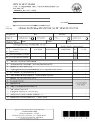 Form WV/BOT-301 Annual Business &amp; Occupation Tax Return for Utilities - West Virginia