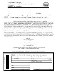 Document preview: Form WV/BOT-300f Business and Occupation Tax Return for Synthetic Fuels - West Virginia