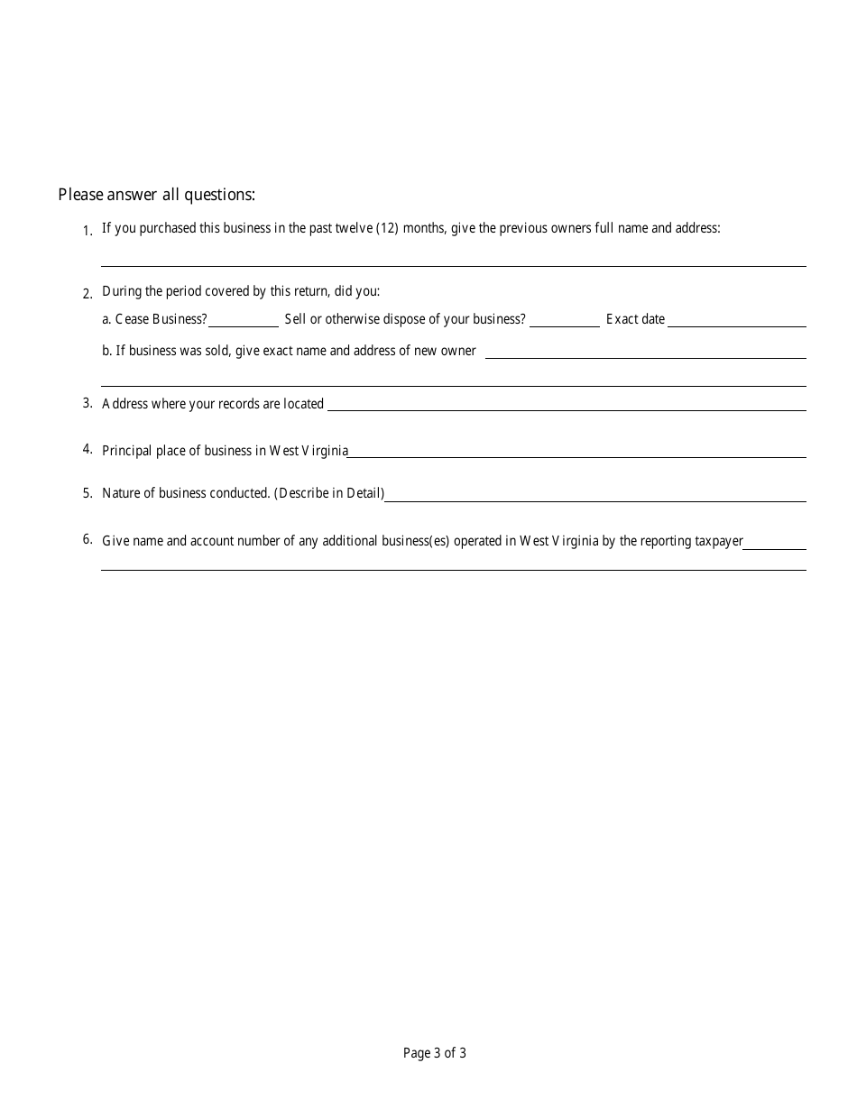 Form WV / BOT-300e Business  Occupation Tax Estimate for Electric Power - West Virginia, Page 3