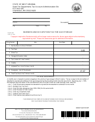 Form WV/BOT-300g Business and Occupation Tax for Gas Storage - West Virginia
