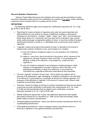 Instructions for State of West Virginia Certification of Tobacco Product Manufacturers - West Virginia, Page 2