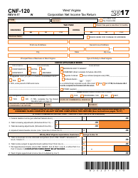 Document preview: Form CNF-120 Corporation Net Income Tax Return - West Virginia