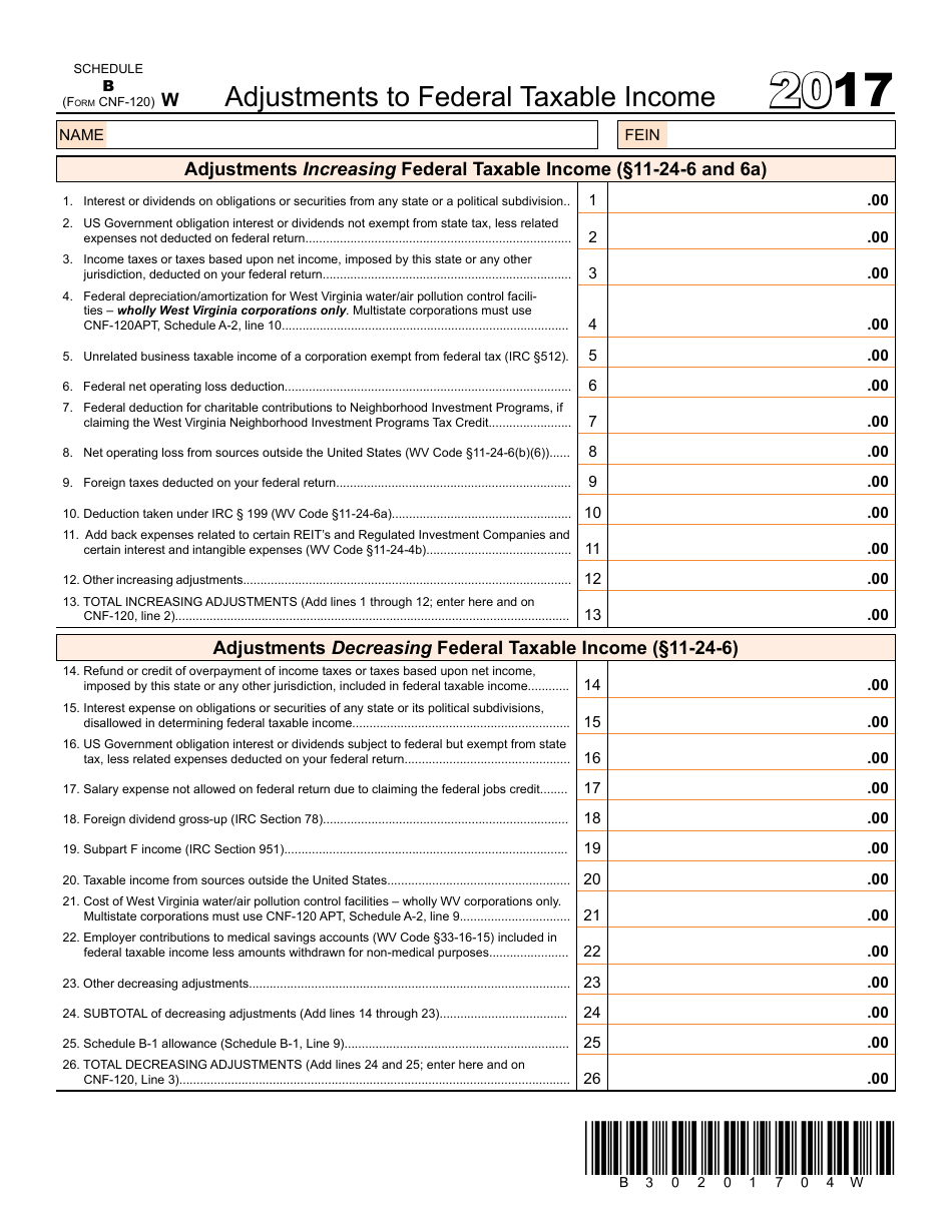 Form CNF-120 Schedule B, B-1, C - 2017 - Fill Out, Sign Online And ...