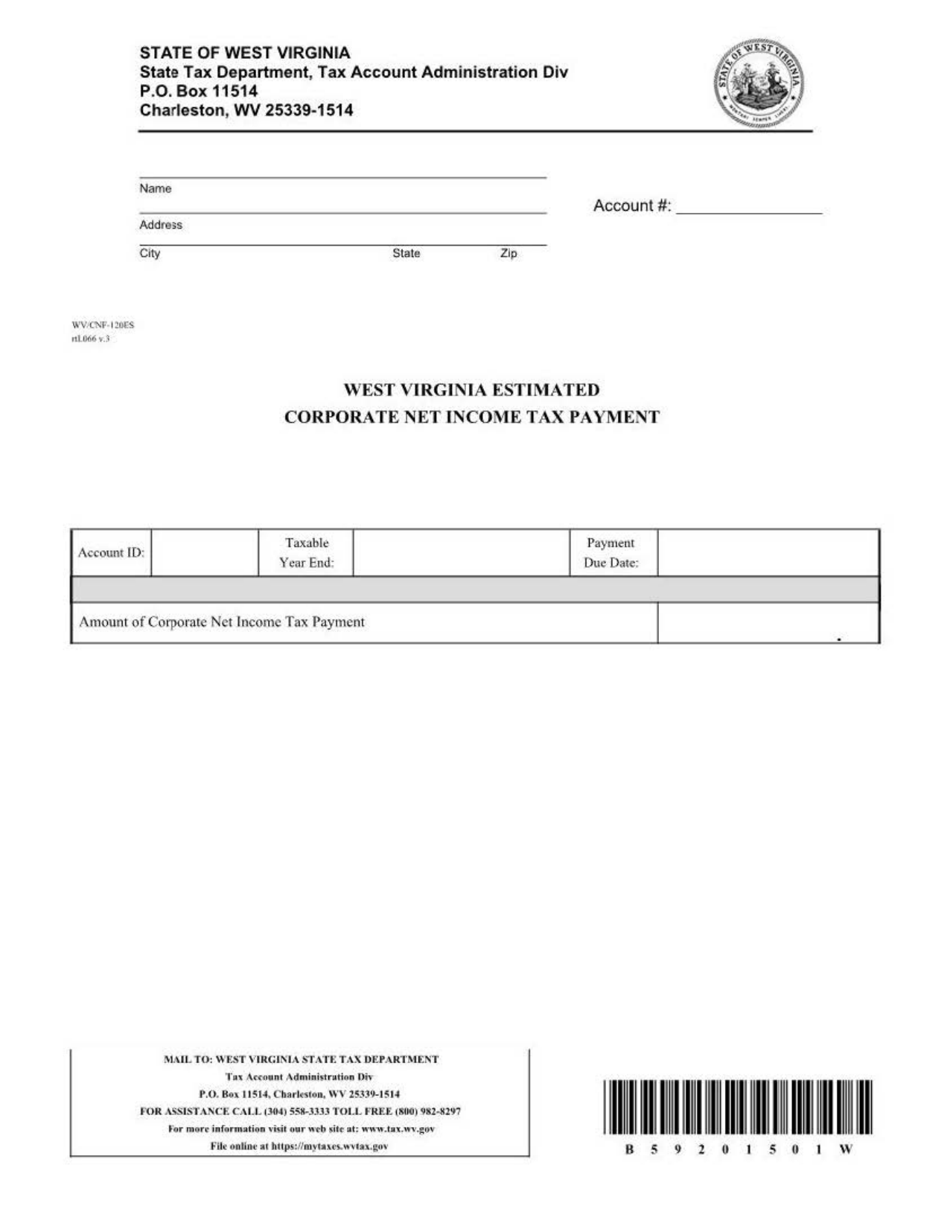 Form WV/CNF120es Download Printable PDF or Fill Online Estimated