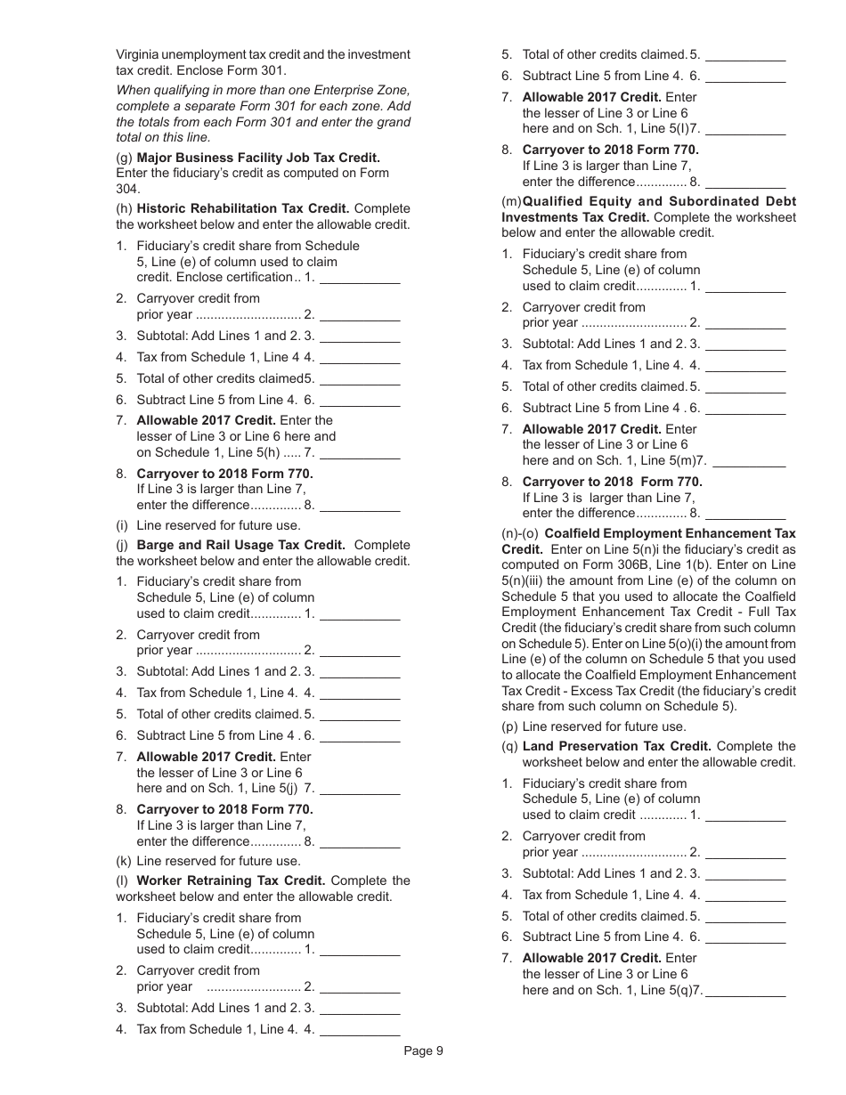 Instructions for Form 770 Virginia Fiduciary Income Tax - Virginia, Page 11