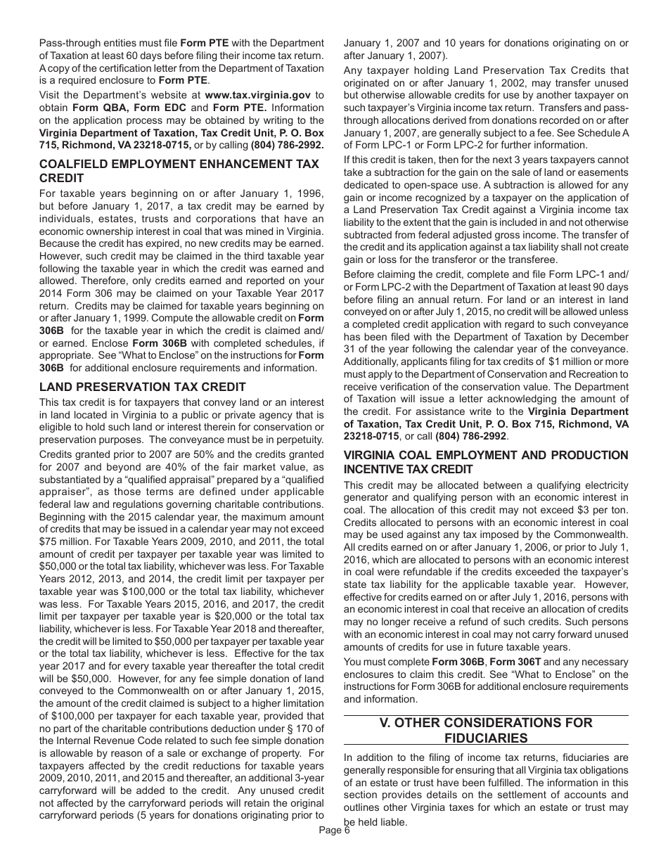 Instructions for Form 770 Virginia Fiduciary Income Tax - Virginia, Page 8