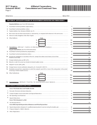 Form 2601000-W Schedule 500AC Affiliated Corporations Consolidated and Combined Filers - Virginia, Page 2