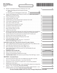 Schedule 502ADJ Pass-Through Entity Schedule of Adjustments - Virginia, Page 2