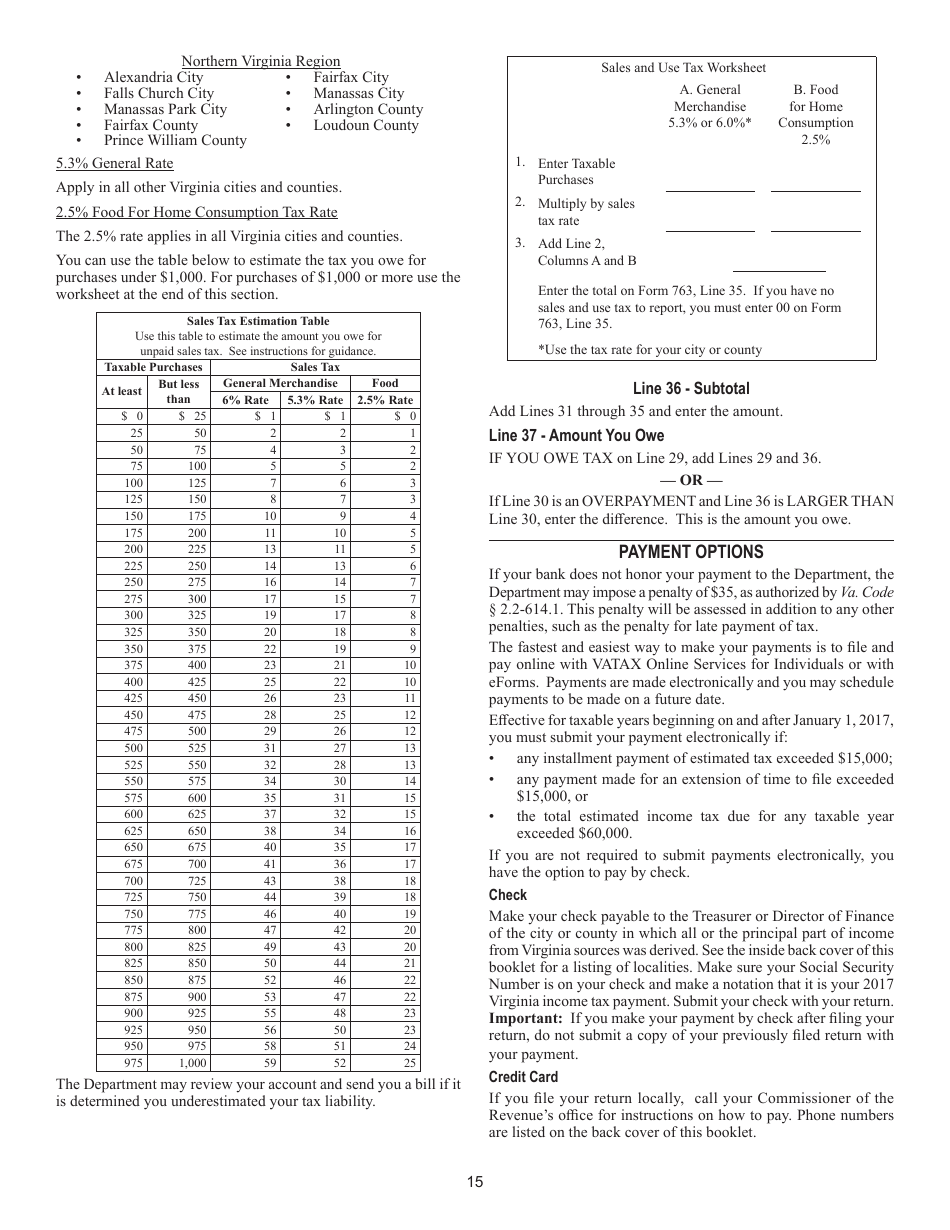 Instructions for Form 763 Nonresident Individual Income Tax - Virginia, Page 21