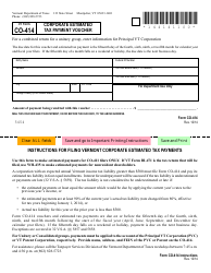 Document preview: VT Form CO-414 Corporate Estimated Tax Payment Voucher - Vermont
