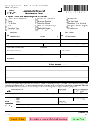 VT Form REF-619 Application for Refund of Miscellaneous Taxes - Vermont, Page 2