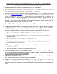 VT Form S-3M Vermont Sales Tax Exemption Certificate for Manufacturing, Publishing, Research &amp; Development, or Packaging - Vermont, Page 2