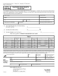 Document preview: VT Form TGR-652 Telephone Gross Receipts Tax Return - Vermont