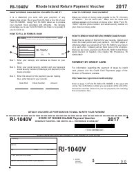 Document preview: Form RI-1040V Rhode Island Return Payment Voucher - Rhode Island