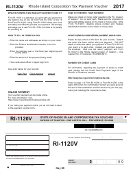 Document preview: Form RI-1120V Rhode Island Corporation Tax Payment Voucher - Rhode Island