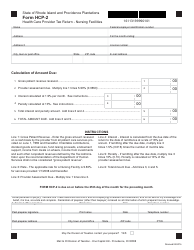 Document preview: Form HCP-2 Health Care Provider Tax Return - Nursing Facilities - Rhode Island