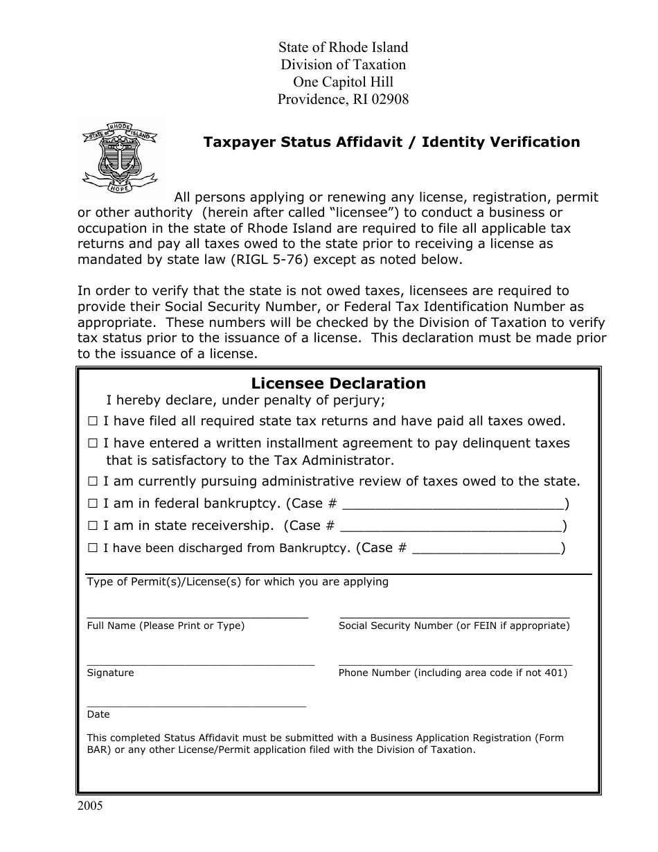 Form BAR Business Application and Registration - Rhode Island, Page 5