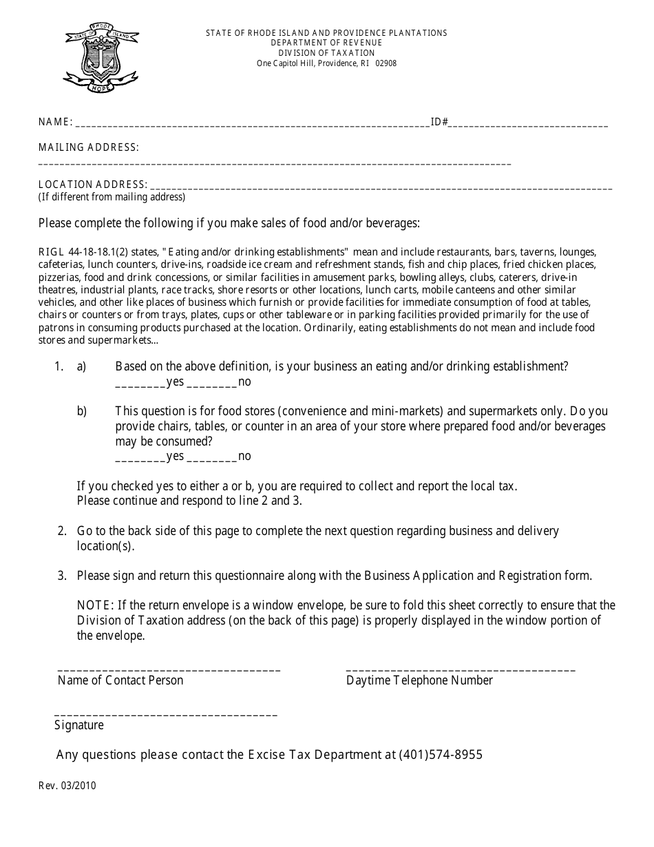 Form BAR Business Application and Registration - Rhode Island, Page 7