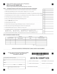 Document preview: Form RI-1096PT-ES Pass-Through Withholding Estimated Payment Voucher - Rhode Island