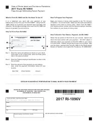 Document preview: Form RI-1096V Pass-Through Withholding Return Payment - Rhode Island