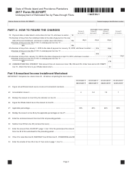 Form RI-2210PT &quot;Underpayment of Estimated Tax by Pass-Through Filers&quot; - Rhode Island, Page 2