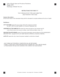Form T-77 Discharge of Estate Tax Lien - Rhode Island, Page 2