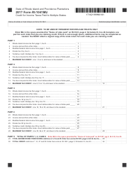 Document preview: Form RI-1041 Credit for Income Taxes Paid to Multiple States - Rhode Island