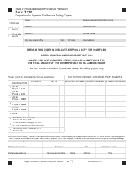 Form T-11A Requisition for Cigarette Tax Stamps - Rolling Papers - Rhode Island