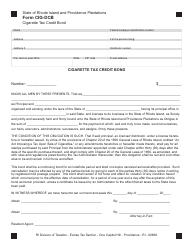 Document preview: Form CIG-DCB Cigarette Tax Credit Bond - Rhode Island