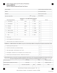 Form HTDT-4 Hard-To-Dispose Material Retail Tax Return - Rhode Island