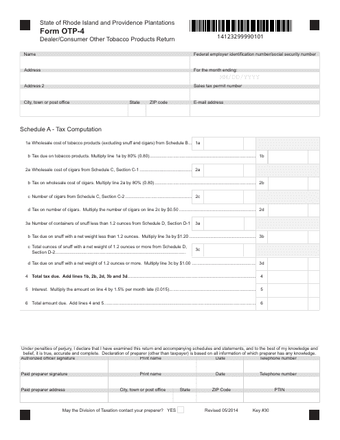 Form OTP-4  Printable Pdf