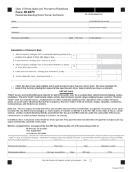Form RI-8478 Residential Dwelling/Room Rental Tax Return - Rhode Island