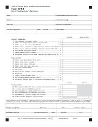 Form MFT-1 Motor Fuel Distributor&#039;s Tax Return - Rhode Island