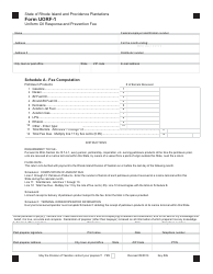 Form UORF-1 Uniform Oil Response and Prevention Fee - Rhode Island