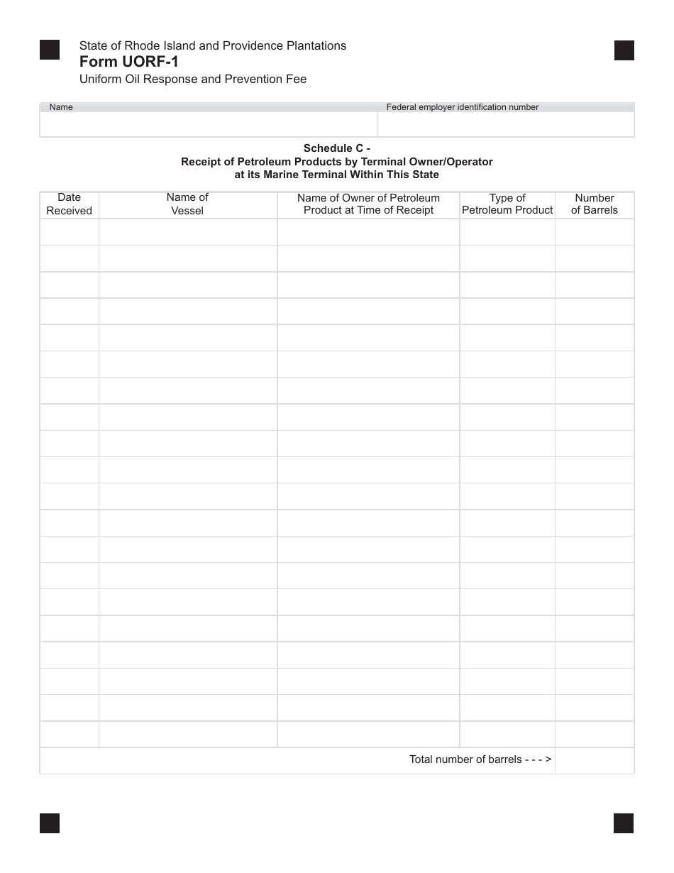 Form UORF-1 Uniform Oil Response and Prevention Fee - Rhode Island, Page 3