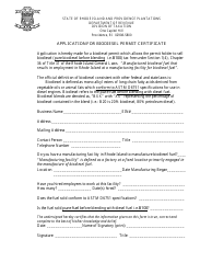 Document preview: Application for Biodiesel Permit Certificate - Rhode Island