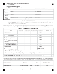 Form ABWM Alcoholic Beverage Return for Wholesalers and Manufacturers - Rhode Island
