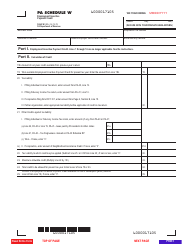 Document preview: Form PA-40 W Schedule W Employment Incentive Payment Credit - Pennsylvania