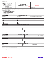 Document preview: Form REV-296 CM Notice of Property Sale - Pennsylvania