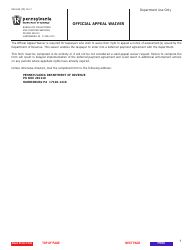 Document preview: Form REV-638(FO) Official Appeal Waiver - Pennsylvania