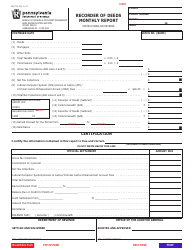 Form REV-712 Recorder of Deeds Monthly Report - Pennsylvania