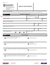 Form REV-1196 Identity Theft Affidavit - Pennsylvania