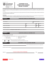 Document preview: Form REV-1818 Statement of No Pennsylvania Sourced Income to Report - Pennsylvania