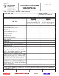Form REV-1186 Neighborhood Improvement Zone Program (Niz) Annual Tax Report - Pennsylvania, Page 3