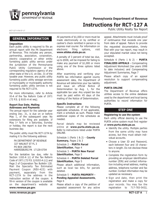 Form RCT-127 A  Printable Pdf