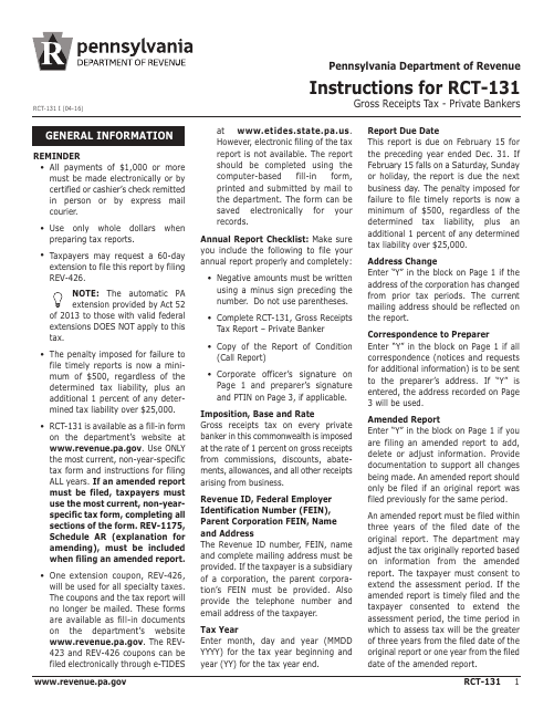 Form RCT-131  Printable Pdf