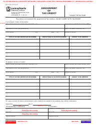 Form REV-774 CT Assignment of Tax Credit - Pennsylvania