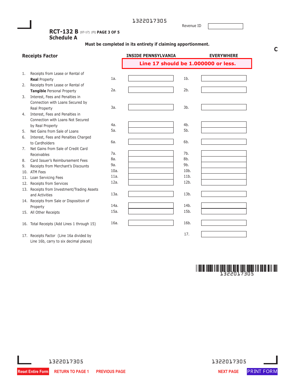 Form RCT-132 B Pennsylvania Bank and Trust Company Shares Tax Report - Pennsylvania, Page 3