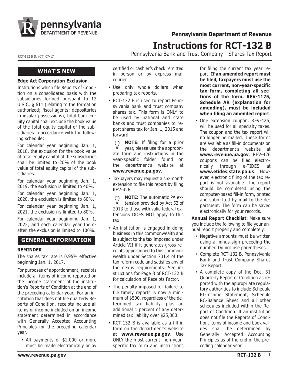 Form RCT-132 B Pennsylvania Bank and Trust Company Shares Tax Report - Pennsylvania, Page 7